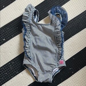 Striped Ruffle Swimsuit